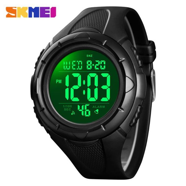 

skmei brand outdoor men's sport watches 1535 green light led display alarm digital watch black waterproof wristwatches relogio, Slivery;brown
