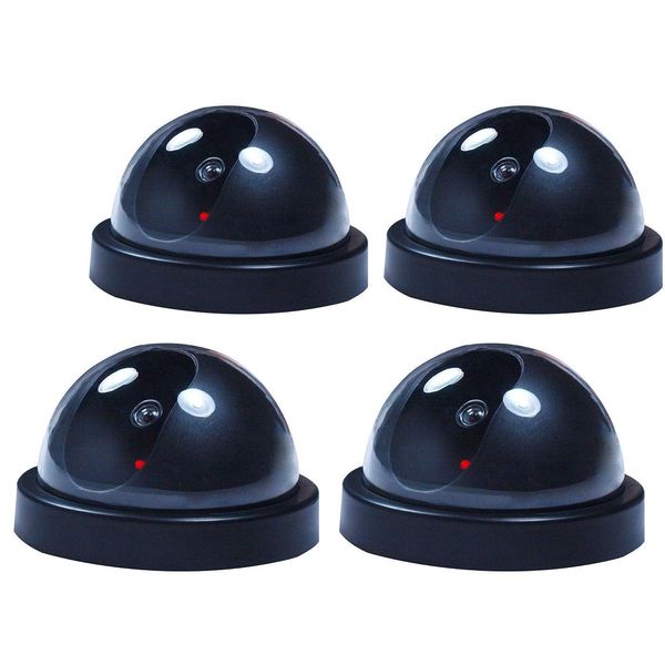 

cgjxs4 pcs fake dummy dome surveillance security camera cctv w /record flash light