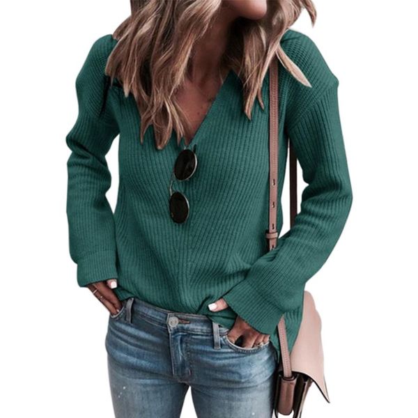 

shopping daily wear pullover travel knitted outwear women sweater solid long sleeve fall v neck spring casual fashion, White;black
