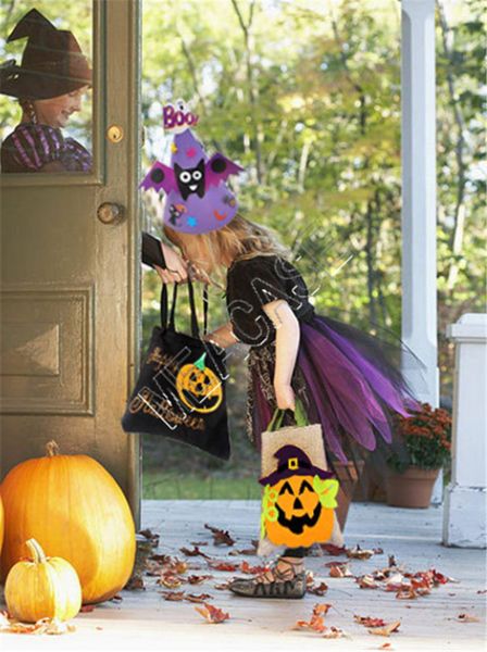 

halloween kids candy gifts bags children portable cartoon pumpkin witch gift handbags halloween costume party accessories d81802