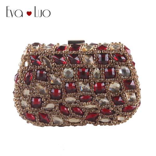 

eb786 custom made wine red gold gold crystal evening bag clutch bags clutches lady wedding purse rhinestones wome handbags