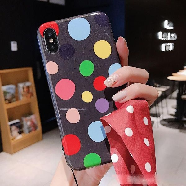 

wave point phone cases for iphone xr x xs max 6 6s 7 8 plus soft simple fashion phone cover with lanyard