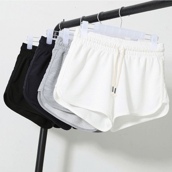 

summer solid color shorts women 2020 tether shorts casual running shorts female loose beach short plus size s-xxl, White;black