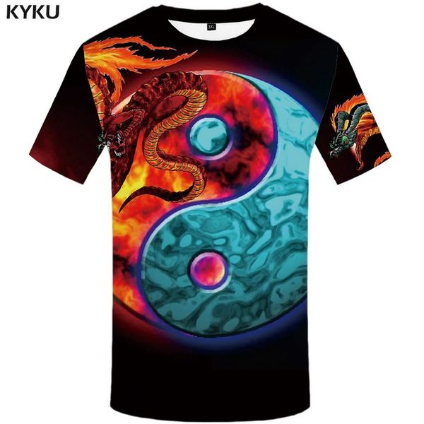 

brand galaxy moon yin yang punk rock anime space summer 3d print shirts humor funny harajuku men clothing