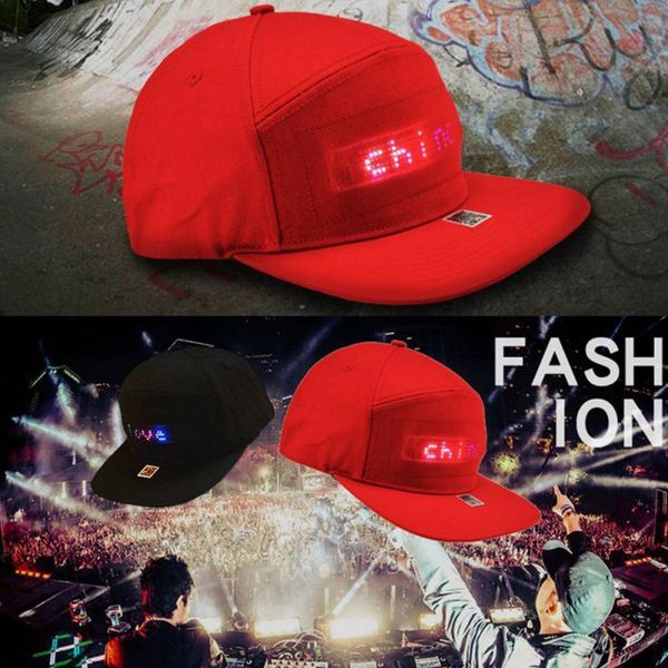 

creative men women party hat mobile app control bluetooth led hat programmable credit message display board hip hop hat golf cap