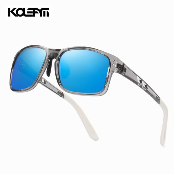 

kdeam square men polarized sunglasses ultralight tr90 frame tac mirror outdoor sun glasses travel street beat goggles g56 rs8p, White;black