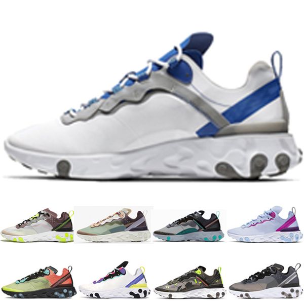 

дешевые мужчины женщины кроссовки реагируют элемент 87 55 se проклеенные швы с голубой symble белый зеленый свет orewood brown дез chaussure