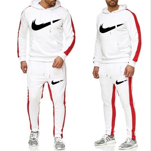

designer hoodies sweatshirt set men tracksuits pants suit 2020 casual mens sportswear hoody male jogging sweatpant pullover 2 pc, Gray