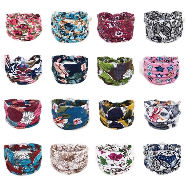 Designer Headband Cabelo Floral étnico Banda Impresso Largura bandas de cabeça Retro Sports Yoga Bandanas Cabelo Acessórios 45 Designs Opcional