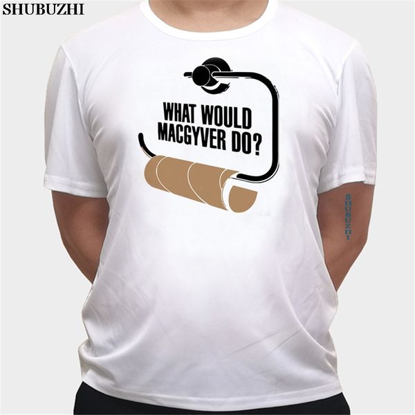 

what would macgyver do funny toilet roll 80's action gadget tv show new t-shirt fashion new tees t shirts tee euro size