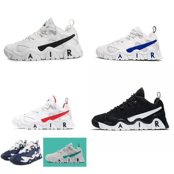 

retro new air barrage low basketball shoes for sale white black red yellow blue james lebron 17 air more uptempo sneakers tennis with box