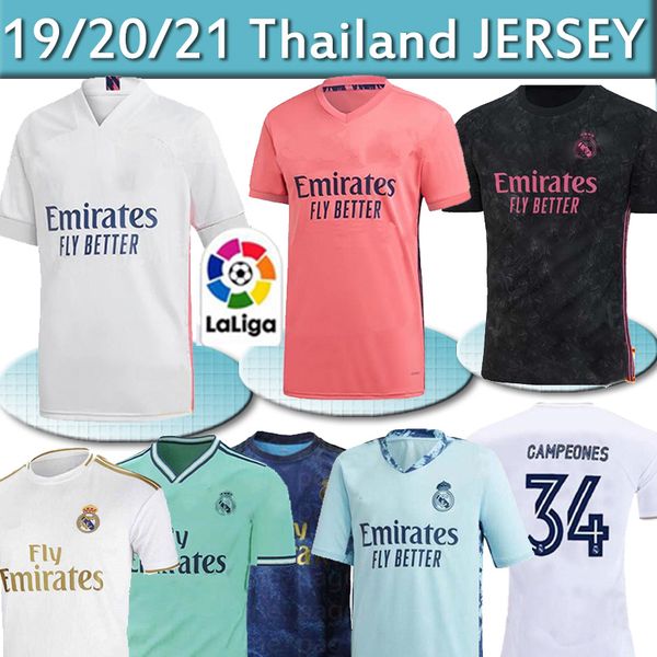 

real madrid jerseys 20 21 soccer jersey hazard sergio ramos 34 campeones camiseta football shirt uniforms men + kids kit sets 2020 2021, Black;yellow