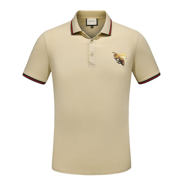 

mens designer polo shirts men fashion polo men polo t shirt snake bee letter print embroidery fashion high street mens polos tee, White;black