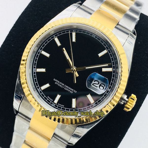 

v2 upgrade version ewf datejust 36mm 116233 126233 cal.3235 automatic 116234 mens watch black dial sapphire bicolor steel case sport watches, Slivery;brown