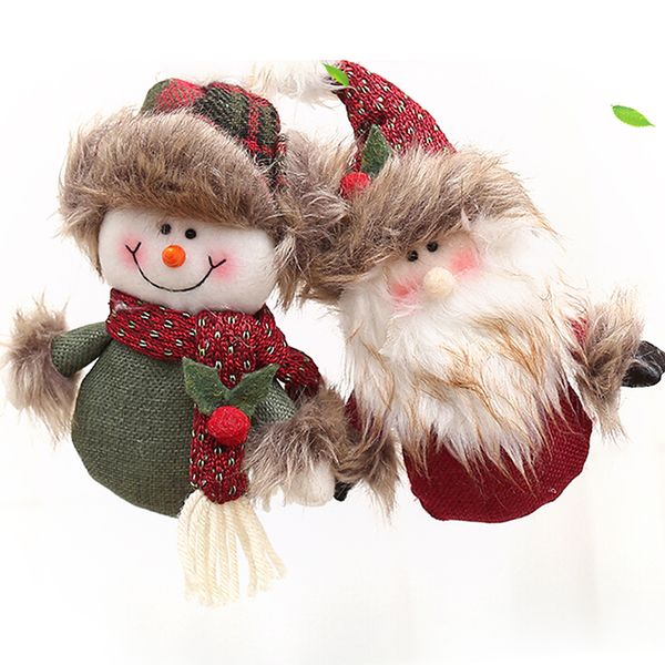 

merry christmas decoration 1pc plush santa claus snowman deer doll for home deocr christmas tree hanging ornaments