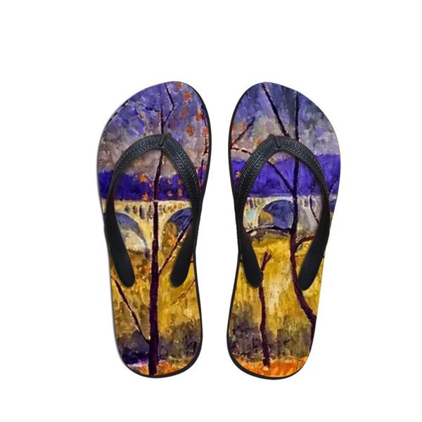 

original design beach slippers for women summer flip flop sandals indoor outdoor 3d painting print shoes women fashion shoes2020, Black