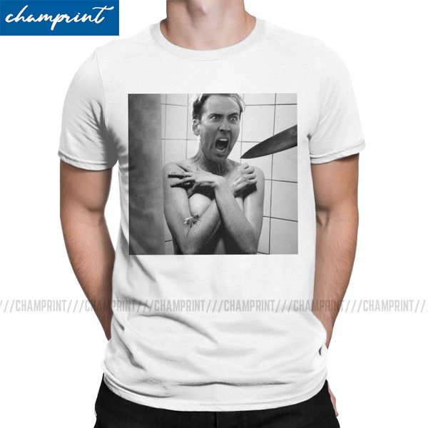 

men t-shirt nicolas cagepsycho cool tee shirt short sleeve nicolas cage funny meme t shirts crewneck clothes gift idea