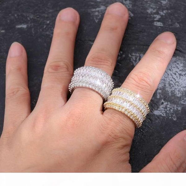 

iced out rings for men hip hop luxury designer mens bling diamond gold silver ring 18k gold plated wedding engagement golden ring jewelry bf