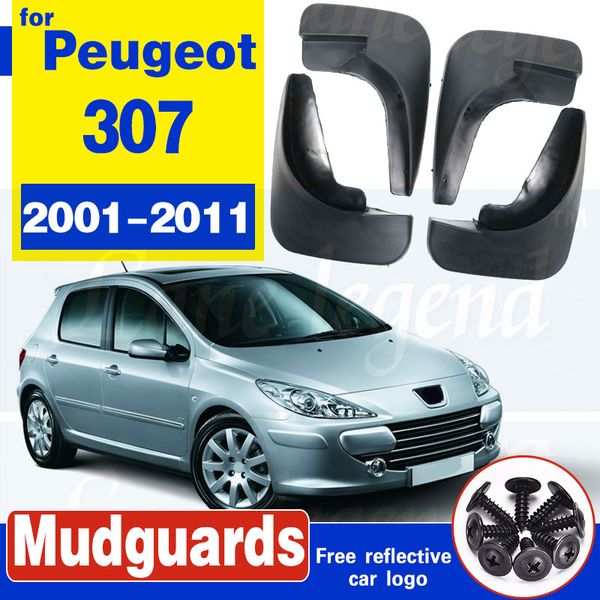 

new 4pcs mud flaps flap splash guards mudguard mudflaps fenders for peugeot 307 2001-2011 2003 2004 2005 2006 2007 2008