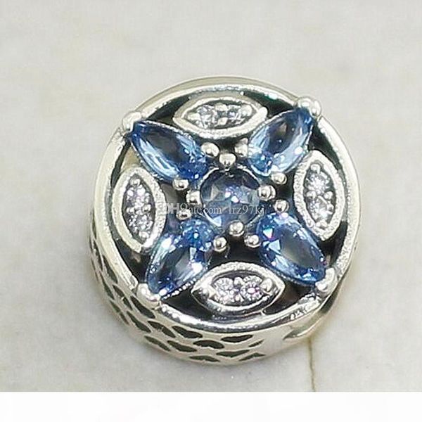 

2016 christmas 100% s925 sterling silver patterns of frost charm bead with crystal fits european pandora style jewelry bracelets & necklace, Black