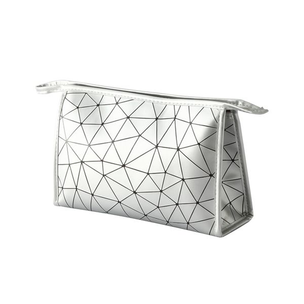 

portable pu leather home outdoors makeup waterproof geometric storage bag