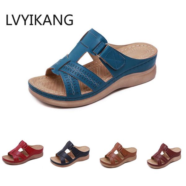 

women sandals wedges platform shoes sandalias mujer 2020 summer woman rome casual sandals slip on female beach, Black