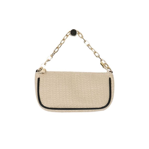 

all match chains ladies handle handbags straw woven women baguette bag shoulder bag female summer beach messenger bags
