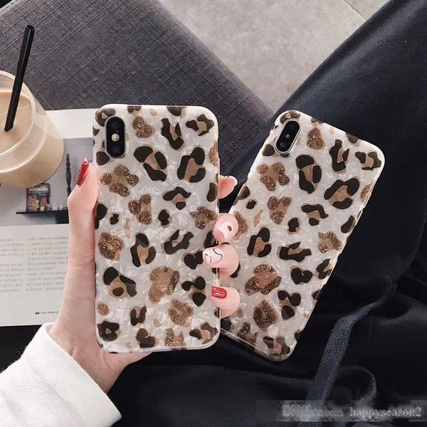 

leopard cellphone case conch back cover for iphone 11 pro max 11 xs max xr 8 7 plus tpu protective