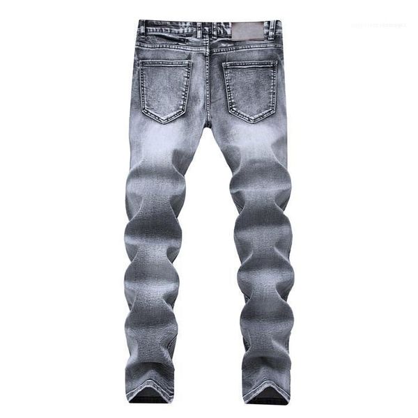 

stretch slim fit homme pants mens new designer casual jeans pencil pants light gray, Blue