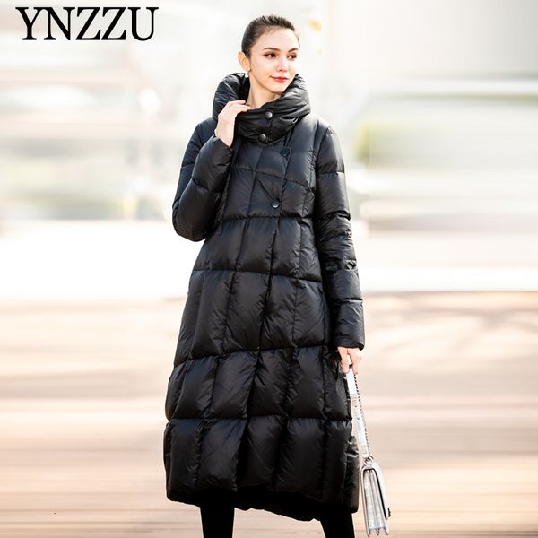 

black women oversized long down jackets 2019 winter hooded elegant plus size female outwear thick warm down coat ynzzu 9o051, Black;white