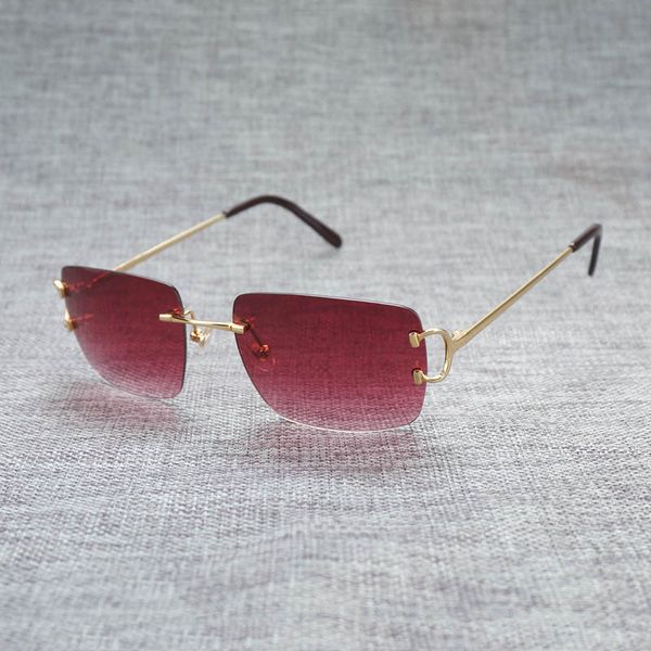 

vintage rimless square sunglasses men metal frame male oversize eyeglasses accessories oculos shade for summer outdoor gafas, White;black