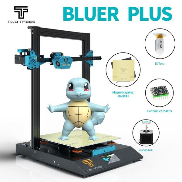 

printers 2021 twotrees 3d printer bluer plus with bmg extruder 0.9 stepper motor mks board touch adaptive z-axis kit for i3
