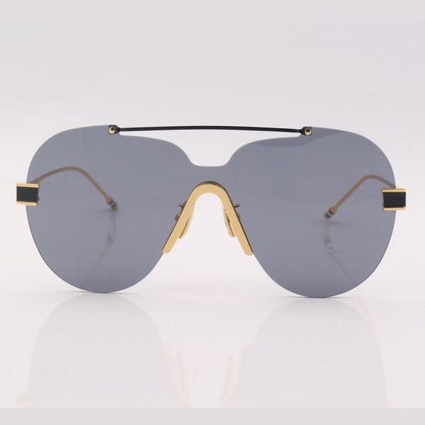 

rimless sunglasses men fashion pilot style grey lens women eye wear, White;black