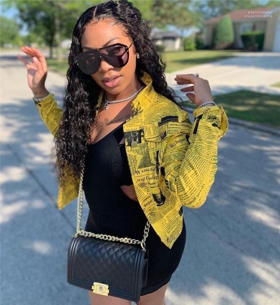 

shirt newspapers styles printed fashion womens crop luxury long sleeve casual clothing womens designer, White