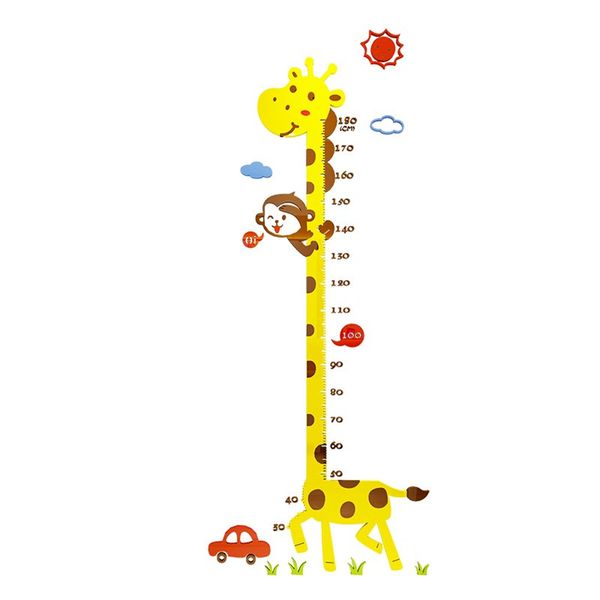 

cartoon animal stickers for kids giraffe wall sticker height measure wall art decals large diy nursery room decoration poster