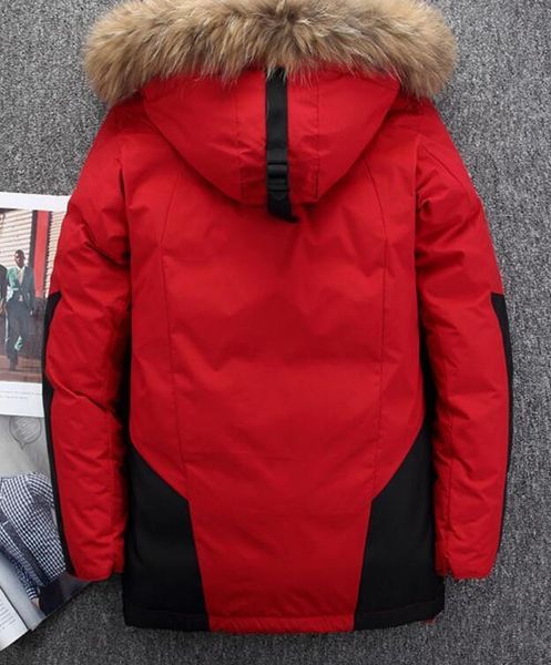 

40 degree cold resistant russia winter jacket men genuine fur collar thick warm white duck down men s winter coat003, Black