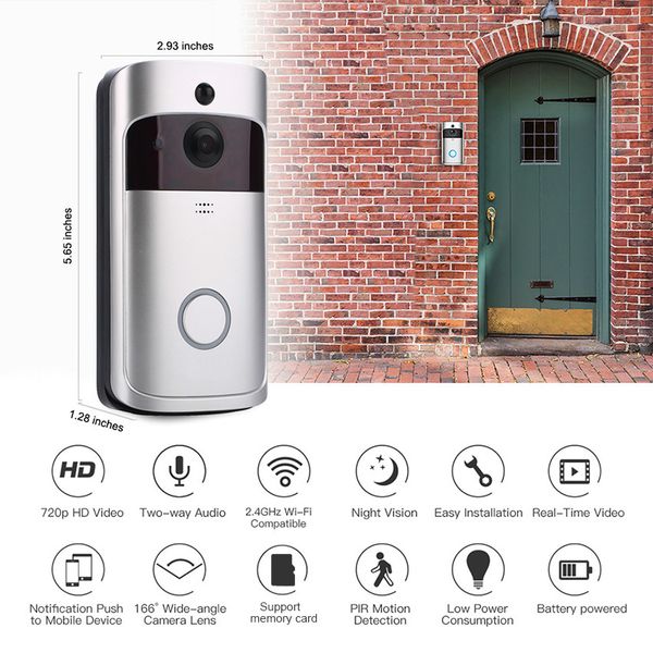 Akıllı ip wifi kapı zili video intercom kamera wi-fi telefon kapı zili daireler için IR alarm güvenlik kamerası hareket dedektörü ile