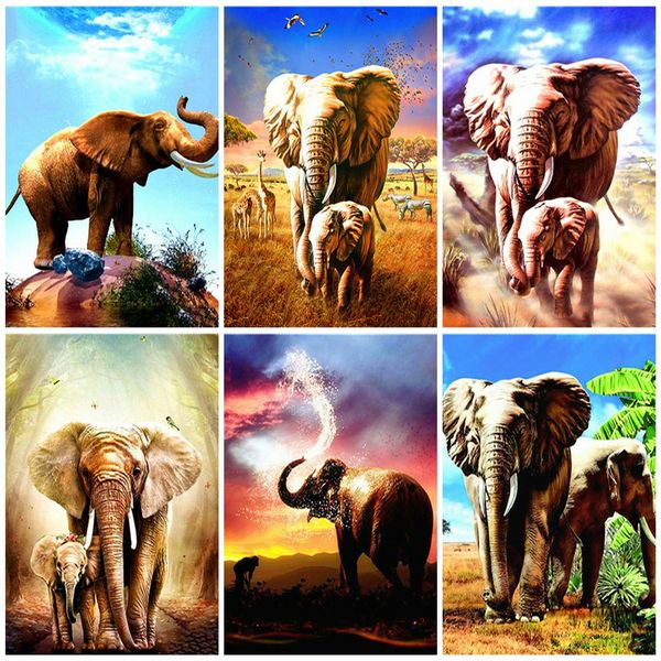 

wall art oil painting by numbers animal handpainted gift coloring by numbers on canvas elephant acrylic paint wall art