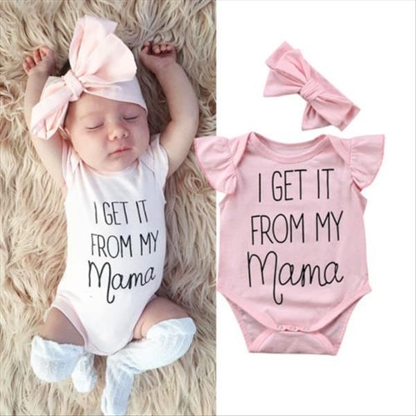 

0 18m newborn kids baby girls bodysuit 2020 new ruffles letter print short sleeve jumpsuit one piece headband outfit, Blue
