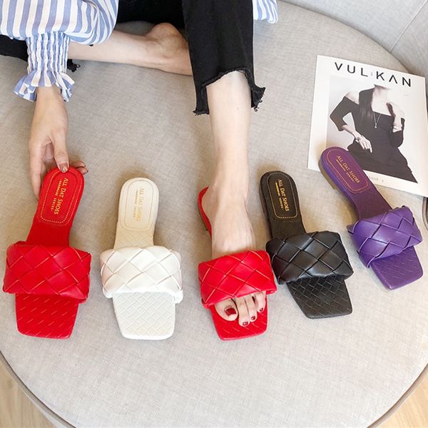

2020 design mules slides women purple flats slippers fetish summer sandals stripper sandles prom office shoes, Black