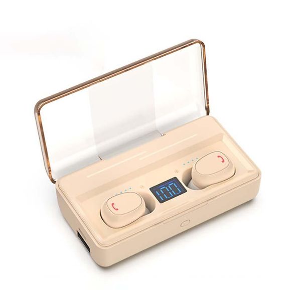 

cgjxsdesigner wireless bluetooth earphones mini headset electric quantity with led digital display touch control earbuds 4 colo