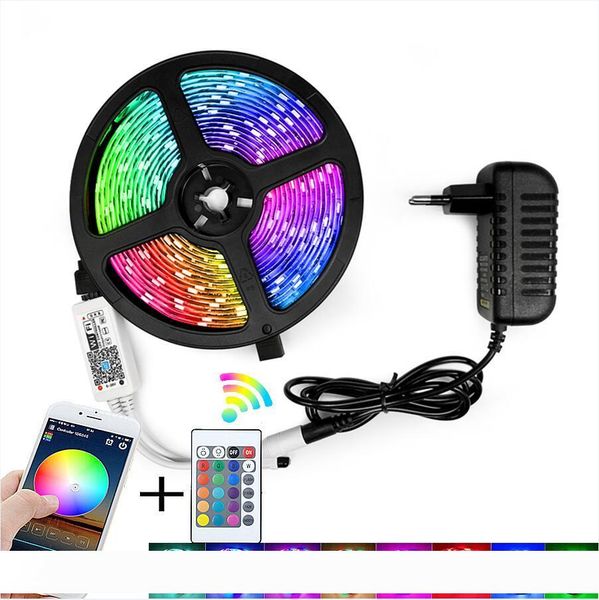 

RGB LED Strip Light SMD 2835 5M Waterproof RGB Tape DC12V Ribbon diode led Strips Light Flexible Stripe Lamp IR WIFI Controller