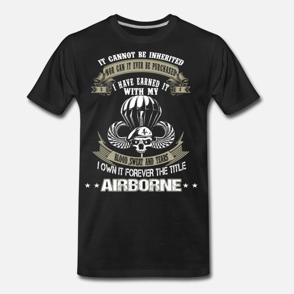 

airborne я заработанные его с моей крови и слез футболки рубашки мужчины character с коротким рукавом вокруг шеи письмо фитнес новый стиль л