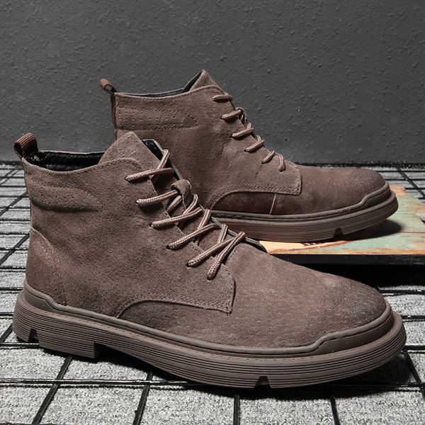 

mooregood brand 2020 springtime the new fashion trend breathable boots retro lace up british style man boots, Black