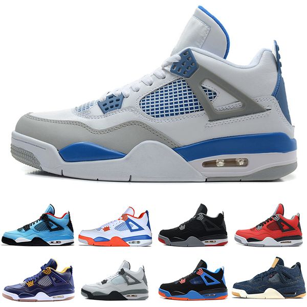 

4s mens basketball shoes 4 white cement pure money black cat bred oreo fear pack royalty toro bravo angry bull military blue sports sneakers