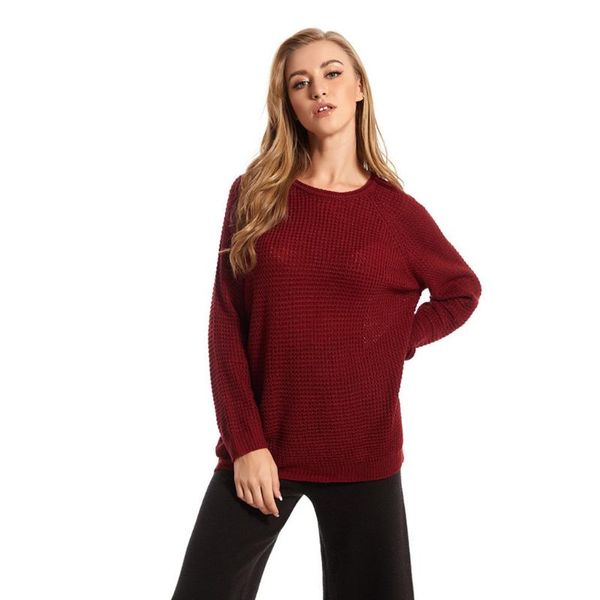 

jaycosin ladies knitted sweater women's pullover knitted women's sweater pullover soft and slim fit knitwear women 2020, White;black