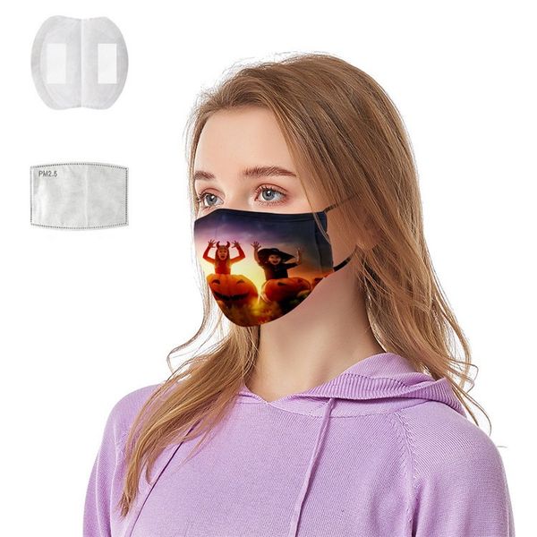 

halloween party маски 23 образцов 3d printed horror привидения тыквы шаблоны для взрослых cotton face mask моющийся многоразовые fy9183