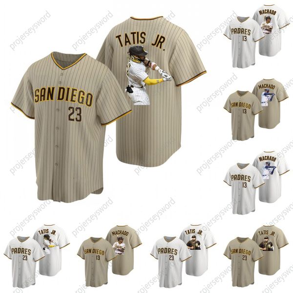 

mens 2020 new style star portrait jersey 23 fernando tatis jr. tatis jr 13 manny machado cool base baseball jerseys tan brown white s-xxxl, Blue;black