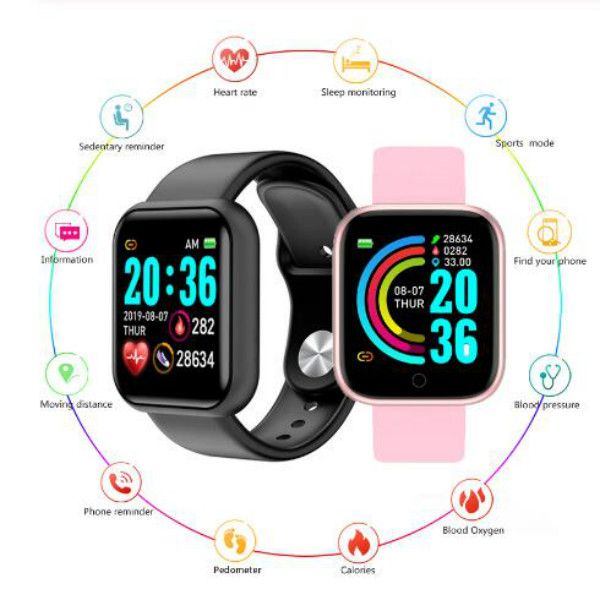 

2019 amazon новый горячий продавая большой экран смарт-браслет с heart rate ip67 водонепроницаемый y68 ip67 водонепроницаемый usb диапазона