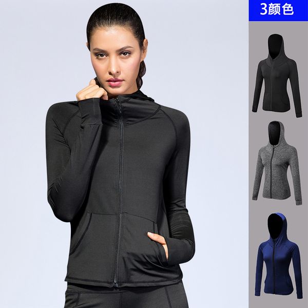 

running jackets autumn women sport jacket quickly dry zip up hoodie sweatshirt jogger fitness gym workout casual sportswear, Black;red